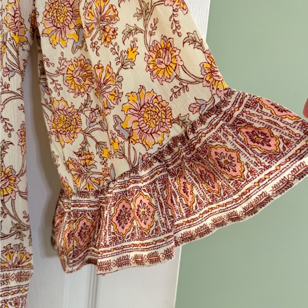 Free People Moonlight Dance Tunic NWT Boho Floral Festival Peasant Top S - Picture 8 of 10